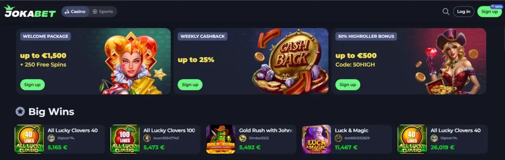 Sitio web oficial JokaBet